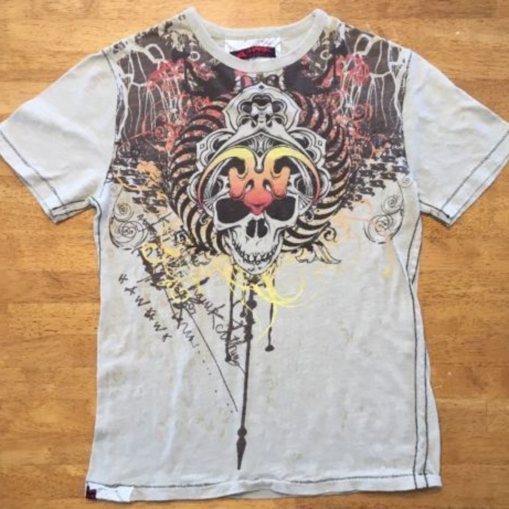 Tony Hawk Men's Brown Graphic Shirt Skull - Size:S